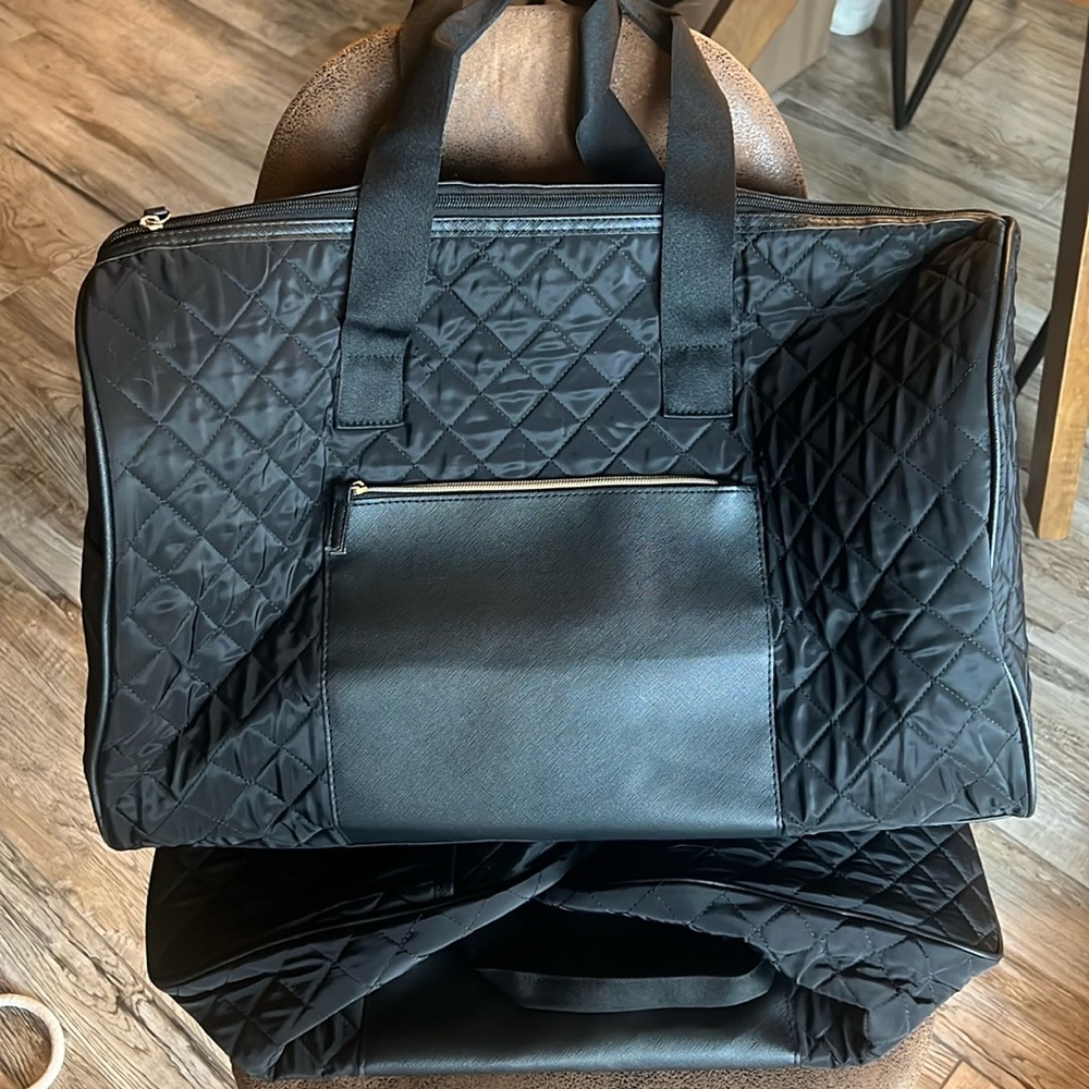 DSW Black Quilted Weekender Bag